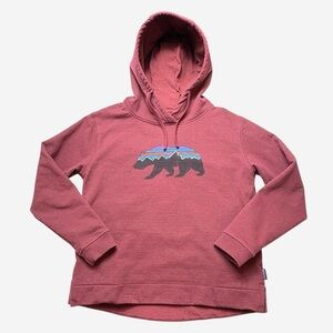 Patagonia Women's Fitz Roy Bear Uprisal Hoody Hoodie XS Rocky Red